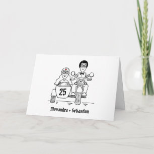Motorrad und Beiwagen Hochzeit Jubiläum Karte
