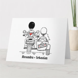 Motorrad und Beiwagen Hochzeitsjubiläum Karte
