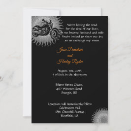 Motorrad und Gray Mandala Hochzeit Einladung