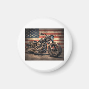 Motorrad USA Flag Retro Biker Magnet