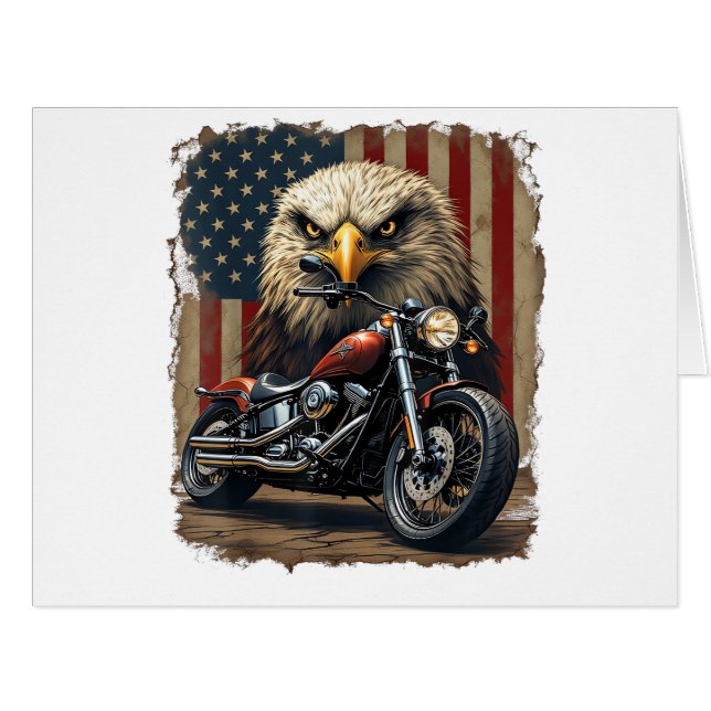 Motorrad USA-Flagge Retro-Biker-Chopper (Vorderseite (Horizontal))