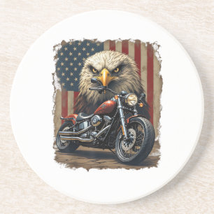 Motorrad USA-Flagge Retro-Biker-Chopper Getränkeuntersetzer