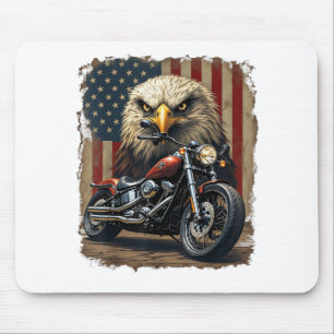 Motorrad USA Flagge Retro Biker Chopper Mousepad