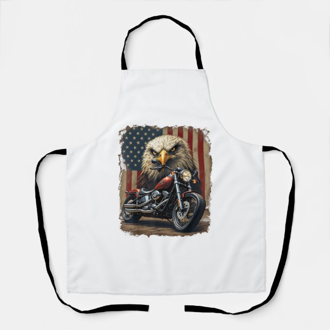 Motorrad USA-Flagge Retro-Biker-Chopper Schürze (Vorderseite)