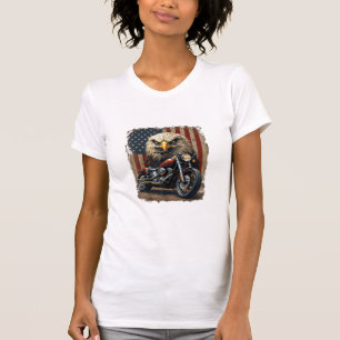 Motorrad USA-Flagge Retro-Biker-Chopper T-Shirt
