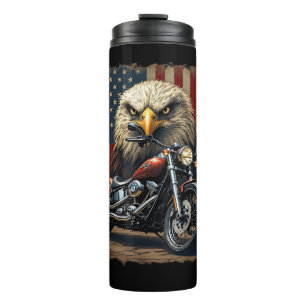 Motorrad USA-Flagge Retro-Biker-Chopper Thermosbecher