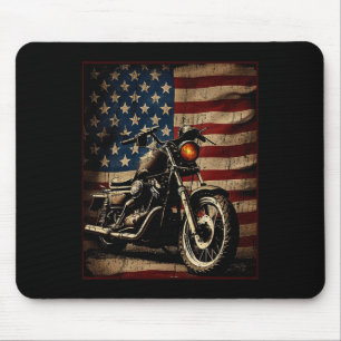 Motorrad USA-Flagge Retro-Biker Mousepad