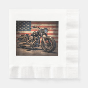 Motorrad USA-Flagge Retro-Biker Serviette