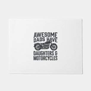 Motorrad-Vater-Töchter-Zitat Vintage-Vektor-Desi Fußmatte
