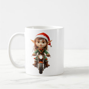 Motorrad Weihnachten Elf Frauen T-Shirt Kaffeetasse