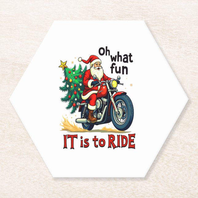 Motorrad-Weihnachtsfahrt Untersetzer (Vorderseite)