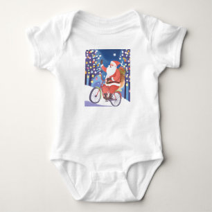 Motorrad-Weihnachtsmann Baby Strampler