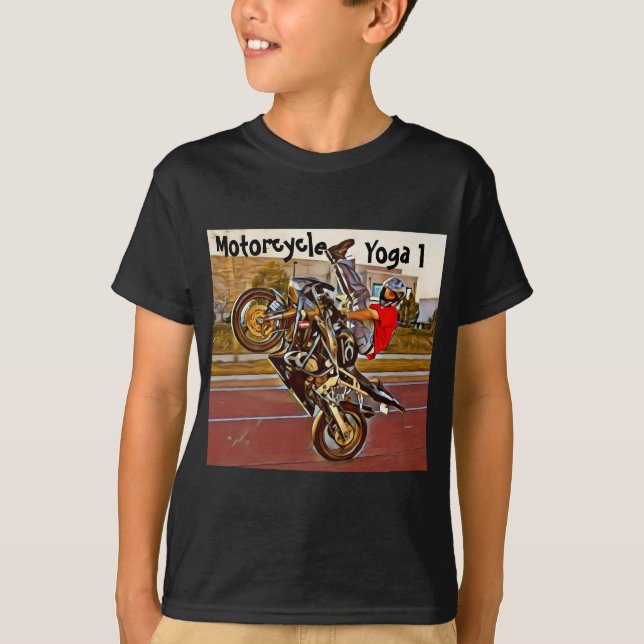 Motorrad-Yoga 1 T-Shirt (Vorderseite)