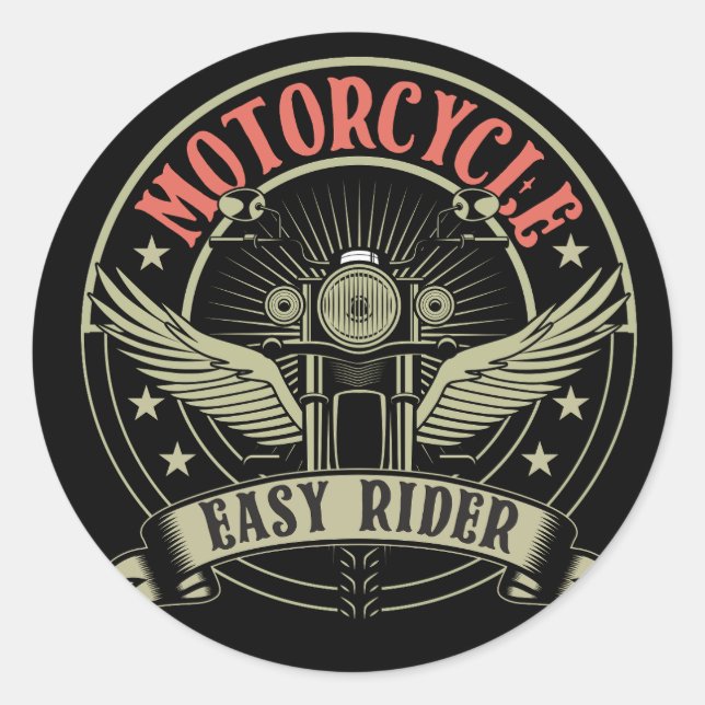 Motorraddesign Runder Aufkleber (Vorderseite)