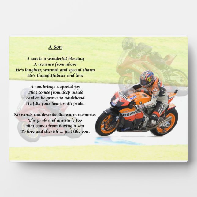 Motorraddesign - son poem Plaque Fotoplatte (Vorderseite)