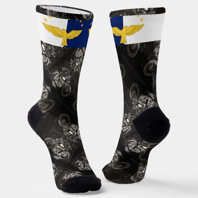 Motorraddesigns der Azoren Socken (Gewinkelt)