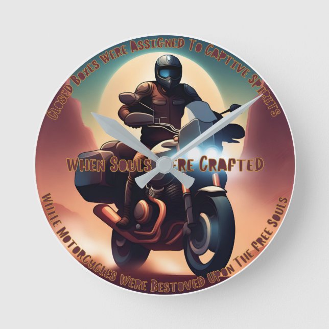 Motorräder, die auf dem Foto der freien Soule best Runde Wanduhr (Vorderseite)