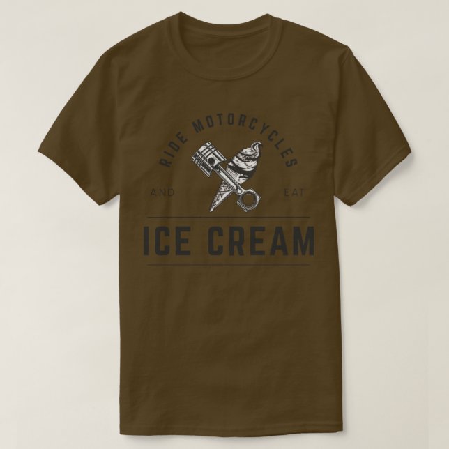 Motorräder fahren und Eiskrem essen T-Shirt (Design vorne)