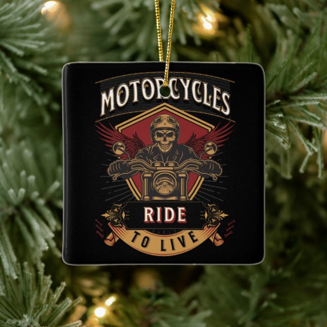 Motorräder für den Skull-Verkehr, Fahrt zum Leben Keramikornament (Baum)