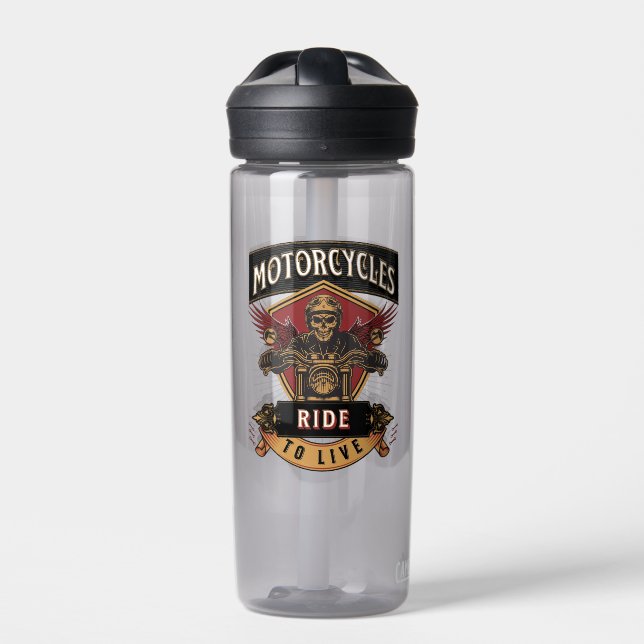 Motorräder für den Skull-Verkehr, Fahrt zum Leben Trinkflasche (Vorderseite)