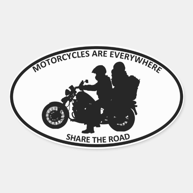 Motorräder sind überall ovaler aufkleber (Vorderseite)