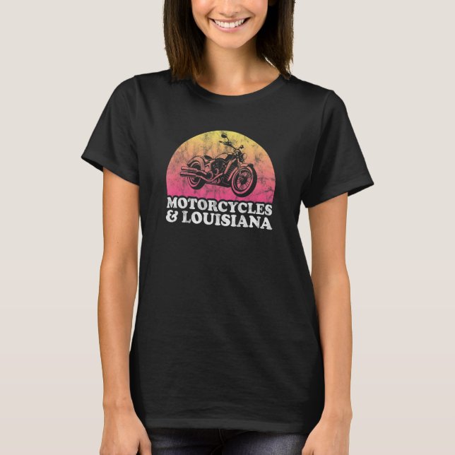 Motorräder und Motorräder von Louisiana T-Shirt (Vorderseite)