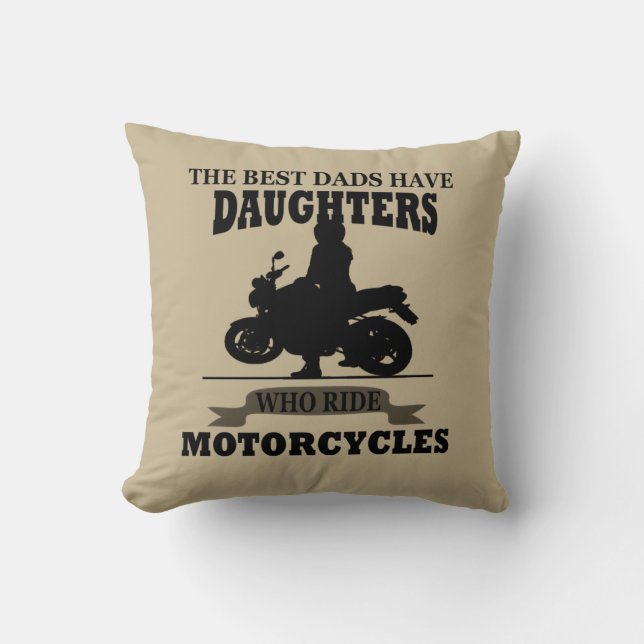 Motorradfahren mit der besten Dads Tochter Kissen (Vorderseite)