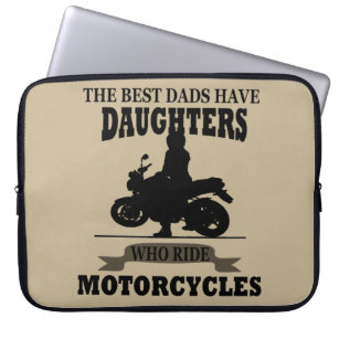 Motorradfahren mit der besten Dads Tochter Laptopschutzhülle