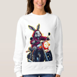 Motorradfahren mit Neon-Kash-Kaninchen Sweatshirt