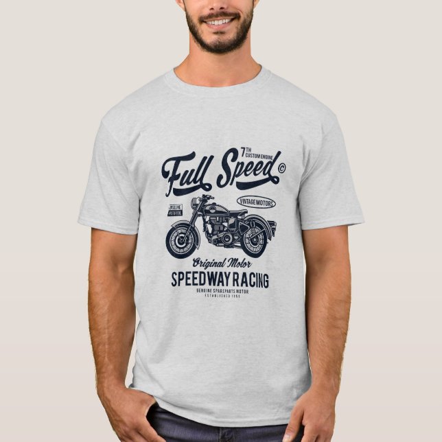 Motorradfahren mit voller Geschwindigkeit T-Shirt (Vorderseite)