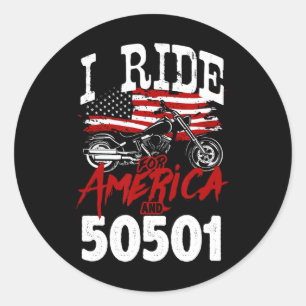 Motorradfahrer Anti Trump 50501 Pro-Demokratie W Runder Aufkleber