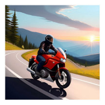 Motorradfahrer auf der Landschaftlichen Bergstraße