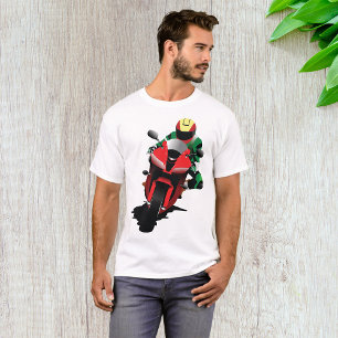 Motorradfahrer auf rotem Sportbike T-Shirt