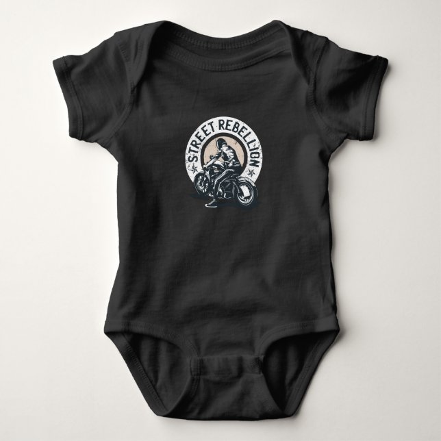 Motorradfahrer Baby Strampler (Vorderseite)
