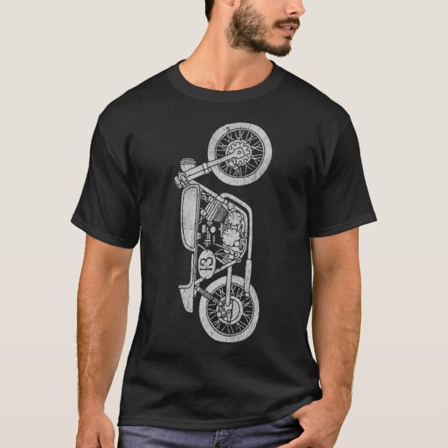 Motorradfahrer Café Racer Classic Bike T-Shirt (Vorderseite)