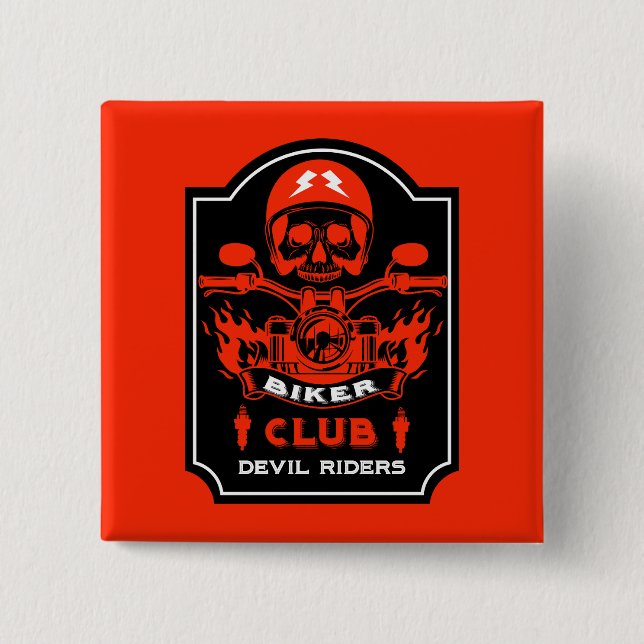 Motorradfahrer Club Button (Vorderseite)