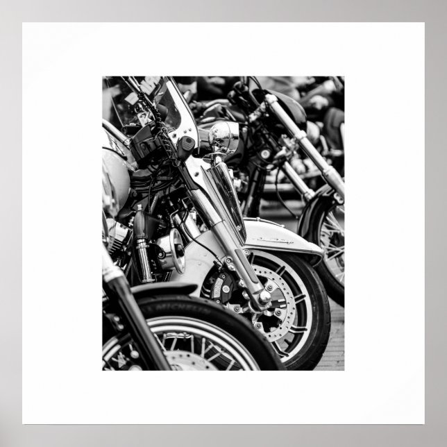 Motorradfahrer-Fahrradfahrer-Fahrerplakat Poster (Vorne)