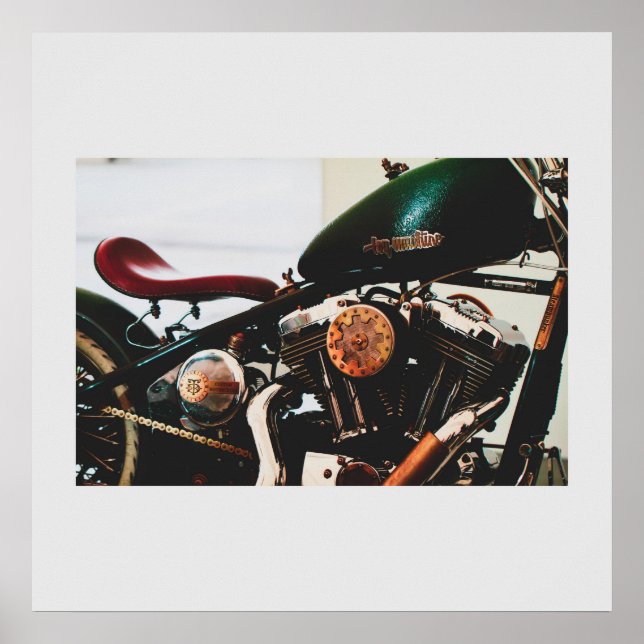 Motorradfahrer-Fahrradfahrer-Fahrerplakat Poster (Vorne)