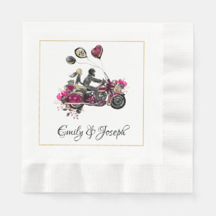 Motorradfahrer Hochzeit von Napkins Serviette