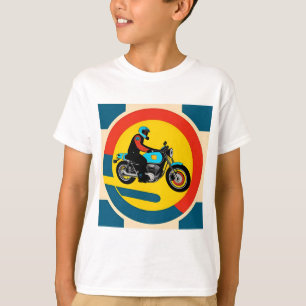 Motorradfahrer im lebendigen Retro-Kunststil T-Shirt