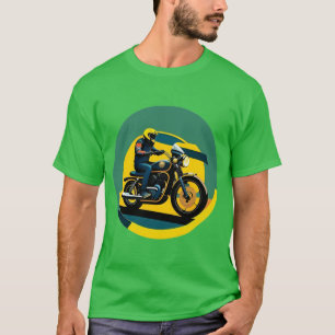 Motorradfahrer im lebendigen Retro-Stil T-Shirt