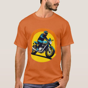 Motorradfahrer im lebendigen Retro-Stil T-Shirt