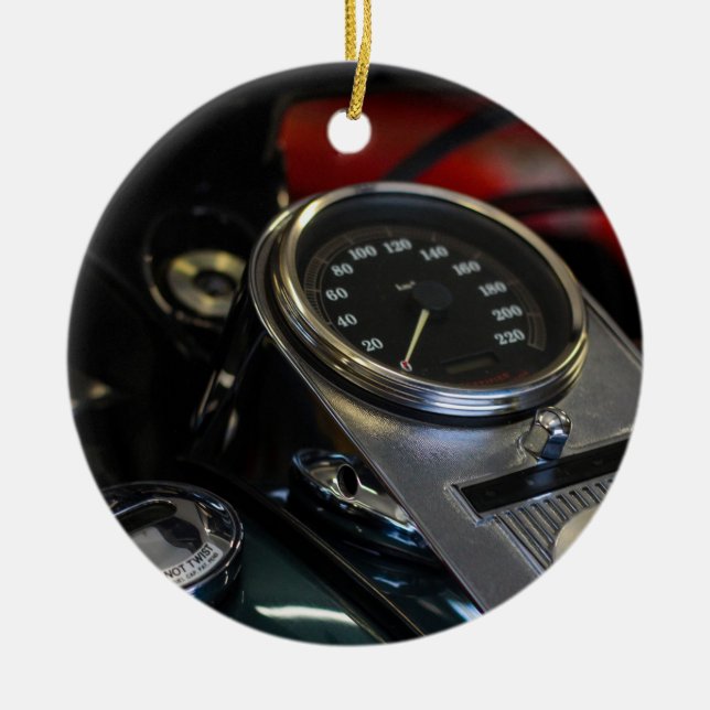 Motorradfahrer Keramik Ornament (Vorne)