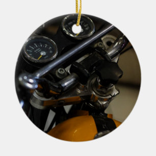Motorradfahrer Keramik Ornament