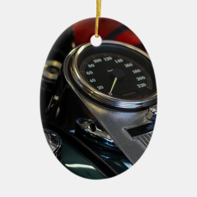 Motorradfahrer Keramik Ornament (Vorne)