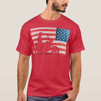 Motorradfahrer mit amerikanischer Flagge162 T-Shirt
