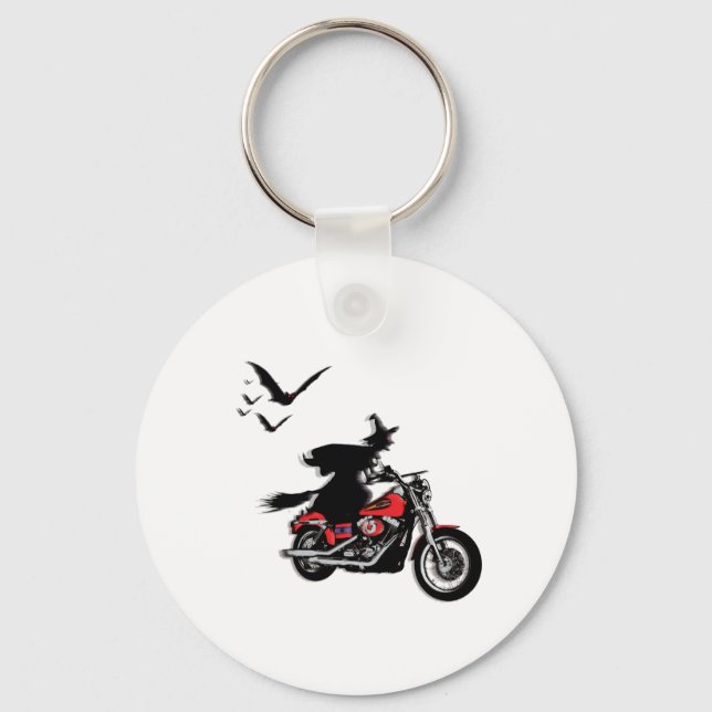 Motorradfahrer mit Hexen-Schlüsselanhängern Schlüsselanhänger (Vorderseite)