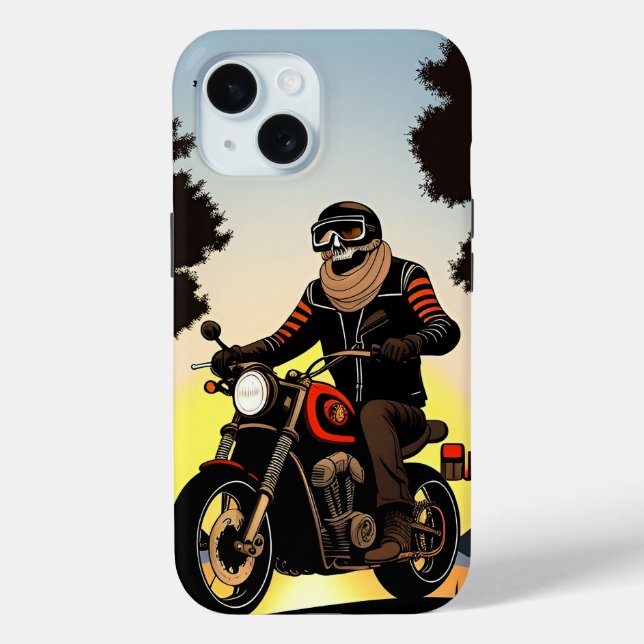 Motorradfahrer mit Skulptur Case-Mate iPhone Hülle (Rückseite)