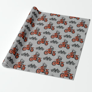 Motorradfahrer Motocross Liebhaber Rennflaggen Geschenkpapier