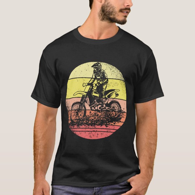 Motorradfahrer Motorrad Retro T-Shirt (Vorderseite)